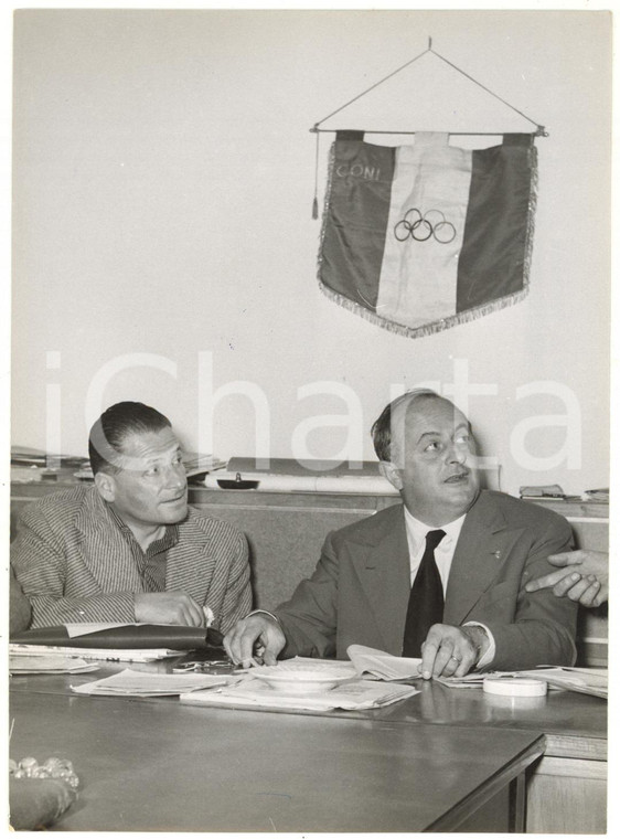 1953 MILANO CICLISMO Riunione U.V.I. Alfredo BINDA e Adriano RODONI * Foto 13x18