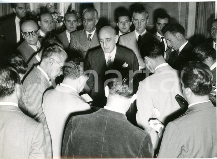 1953 ROMA Grand Hotel Palace - Ministro Alexandros PAPAGOS in conferenza stampa