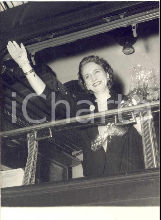 1955 PARIS Margaret TRUMAN al suo arrivo alla Gare Saint Lazare - Foto 13x18