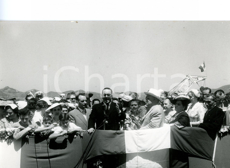 1956 MESSINA Varo M/n LIPARI - Discorso on. Natale DI NAPOLI *Foto 18x13