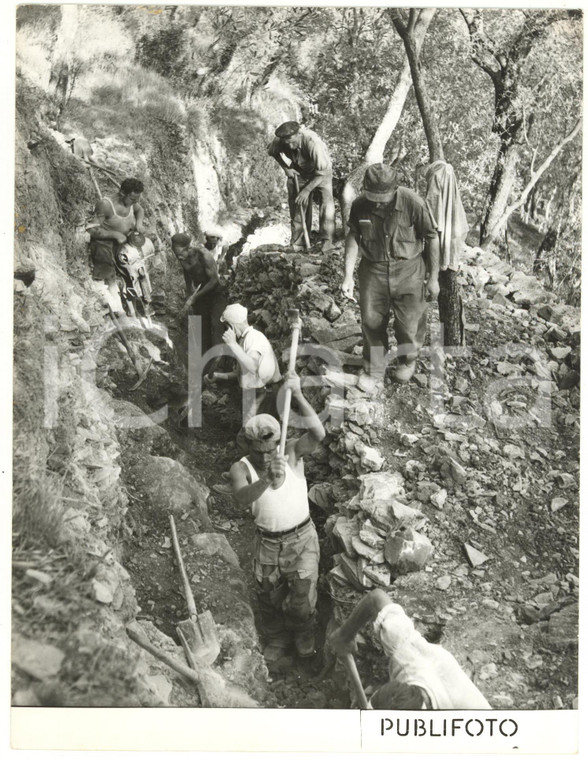 1953 CHIAVARI Impresa MEDIOLI - Lavori di scavo sopra il Belvedere - Foto 18x24