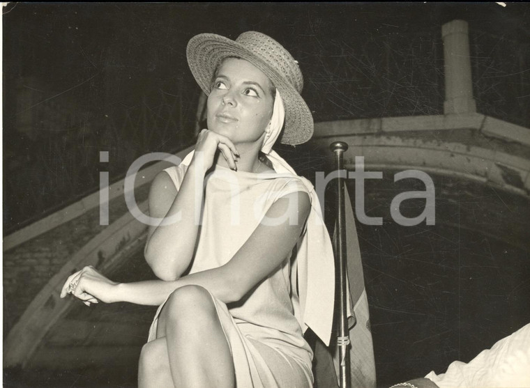 1958 VENEZIA Mostra del Cinema - Abbe LANE arriva in motoscafo - Foto 18x13