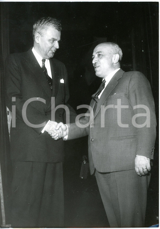 1958 ROMA Viminale - Presidente Amintore FANFANI accoglie John DIEFENBAKER *Foto