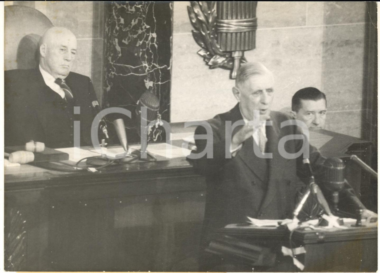 1960 WASHINGTON Discorso di Charles DE GAULLE al Congresso - Foto 18x13 cm
