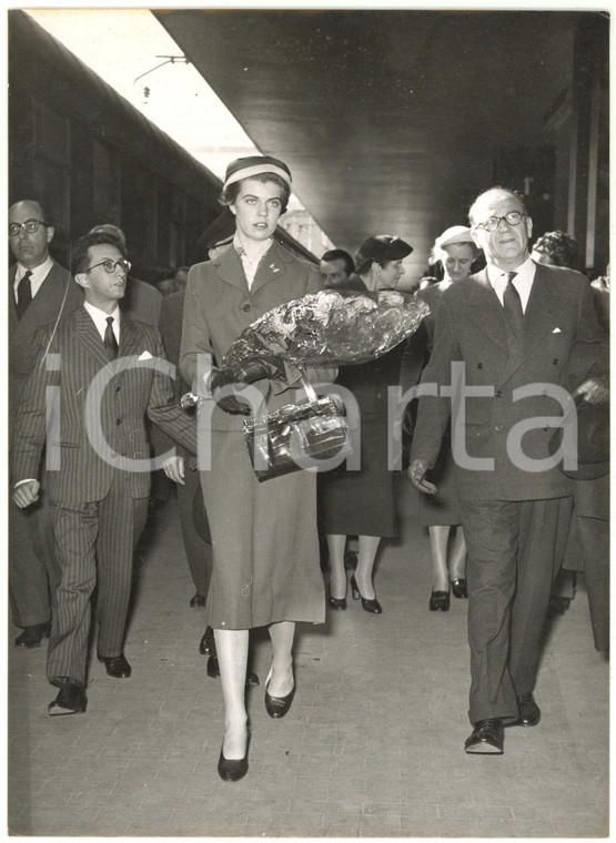 1956 ROMA Termini - Arrivo della principessa Margaretha di Svezia *Foto