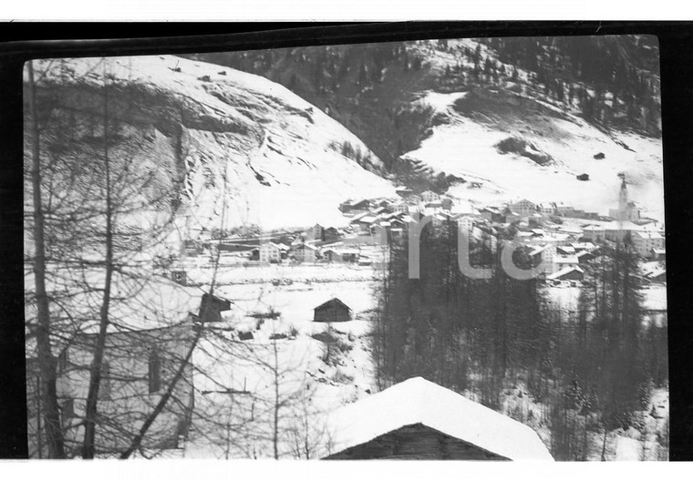 6x9cm NEGATIVO ORIGINALE * 1921 MADESIMO (SO) Paesaggio invernale (1)