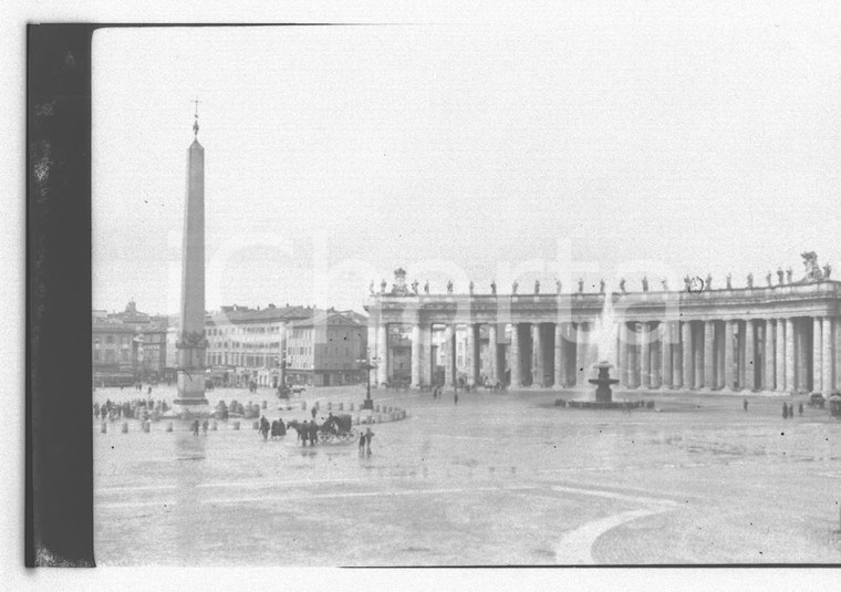 6x9cm NEGATIVO ORIGINALE* 1921 ROMA Piazza S. Pietro e colonnato del Bernini (1)