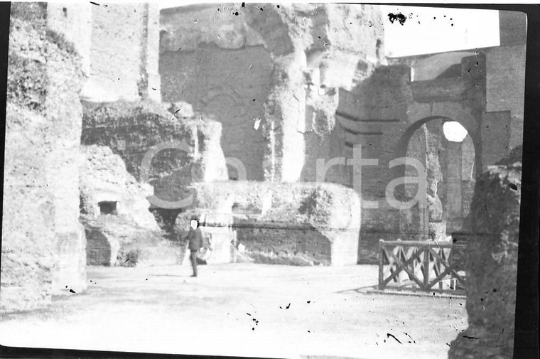 6x9cm NEGATIVO ORIGINALE * 1921 ROMA Terme di Caracalla o Antoniane