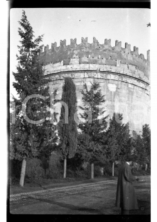 6x9cm NEGATIVO ORIGINALE*1921 ROMA Mausoleo di Cecilia Metella sull'Appia Antica