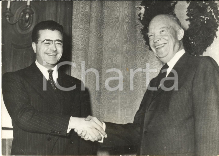 1957 PARIS Incontro tra Félix GAILLARD e Dwight EISENHOWER - Foto 18x13 cm