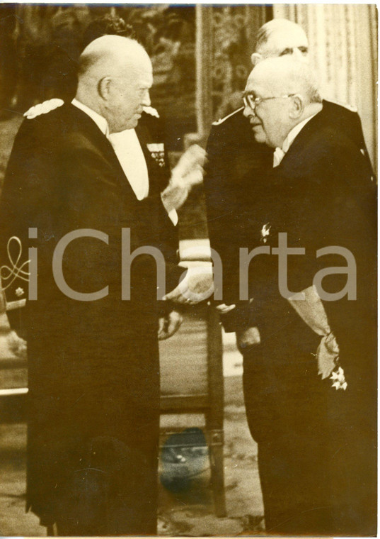 1959 PARIS Palais de l'Élysée - Dwight EISENHOWER et Vincent AURIOL *Photo