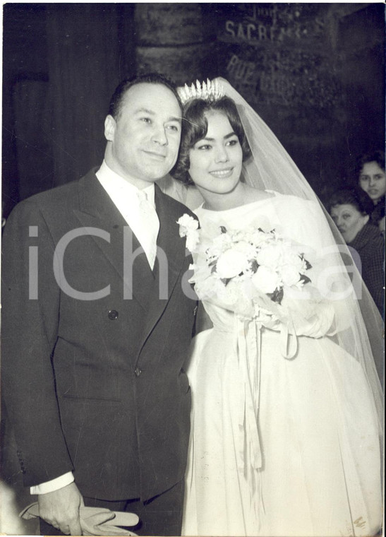 1959 PARIS Matrimonio Pierre GASPARD-HUIT e Claudine OGER *Foto 13x18 cm