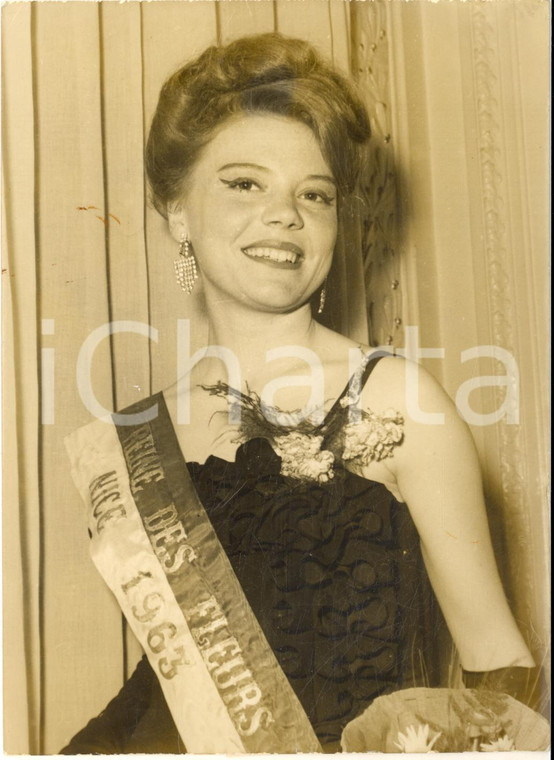 1963 NICE Mireille PLET nouvelle "Reine des Fleurs" à 18 ans - Photo 13x18 cm