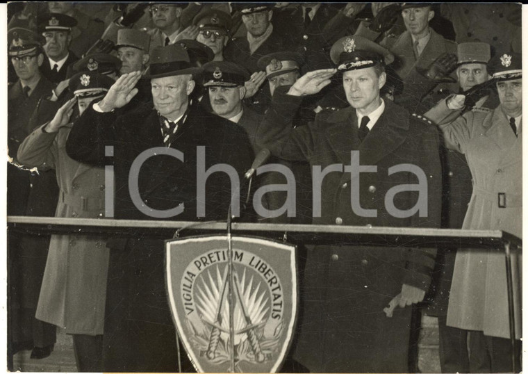 1957 PARIS NATO Dwight EISENHOWER e il generale Lauris NORSTAD - Foto 18x13 cm