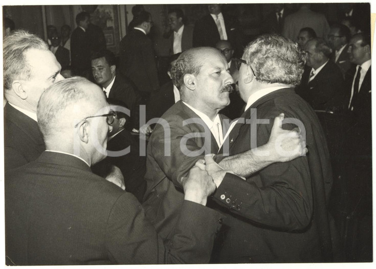 1959 PALERMO Neo presidente Regione Sicilia Silvio MILAZZO con Pompeo COLAJANNI