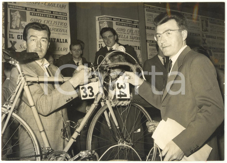 1958 CICLISMO ROMA Giornale d'Italia - Louison e Jean BOBET alla punzonatura