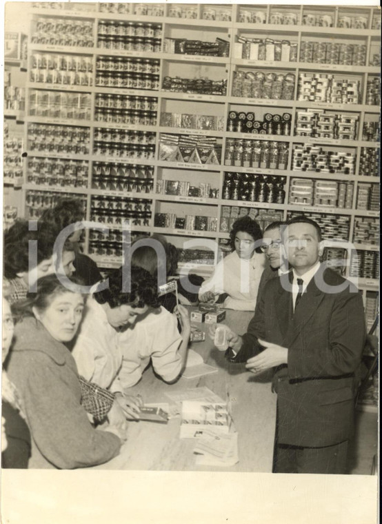 1959 PARIS Rue Martel - Edouard LECLERC nel suo nuovo supermercato - Foto 13x18