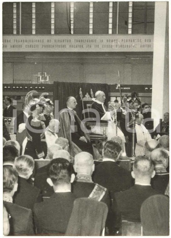 1957 ROMA Papa Pio XII inaugura nuova emittente vaticana di Santa Maria Galeria