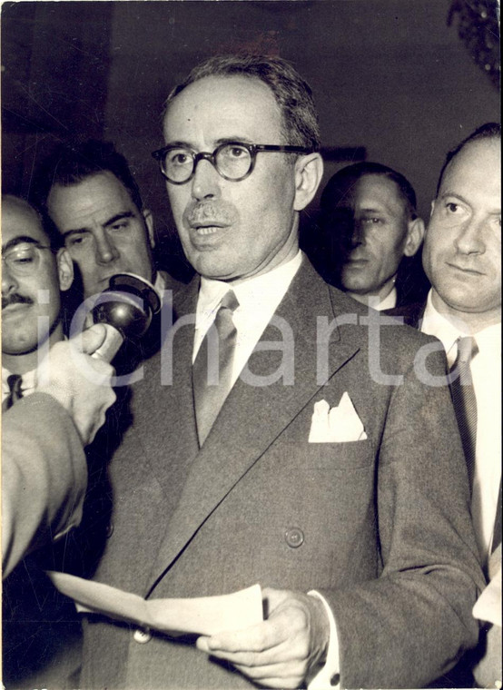 1958 PARIS ELYSEE Antoine PINAY in conferenza stampa *Foto 13x18 cm