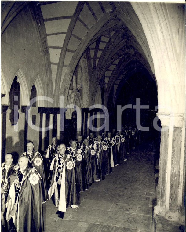 1956 LONDON Order of the Bath in procession to Westminster Abbey installation