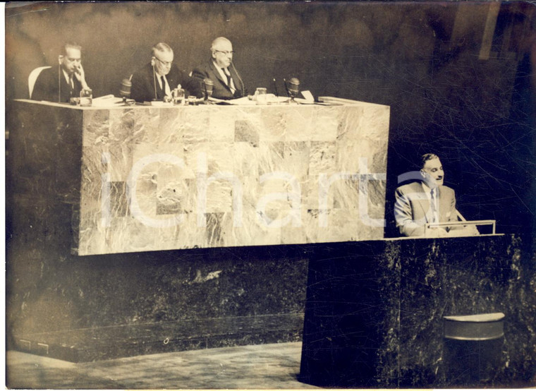 1960 NEW YORK Discorso del presidente NASSER all'Assemblea generale ONU - Foto