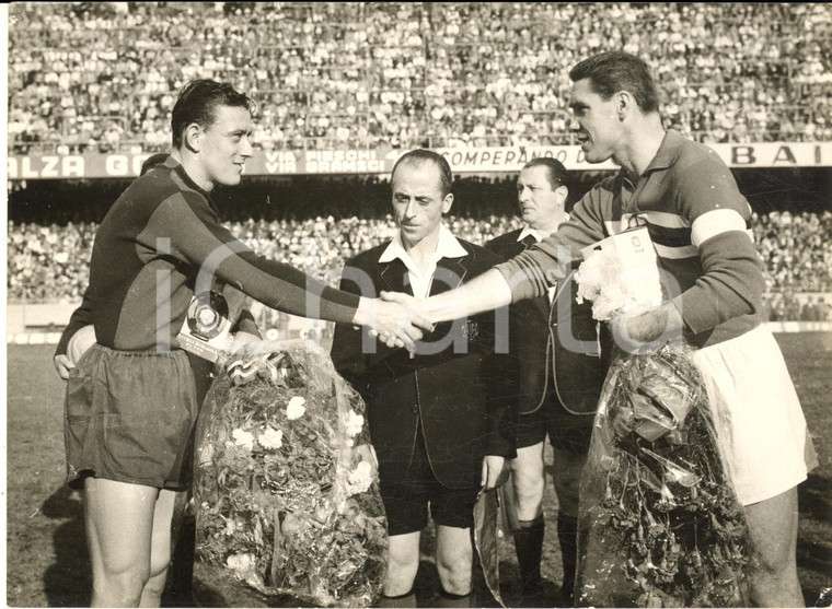 1960 ca CALCIO GENOA F.C. - SAMPDORIA I capitani Ardico MAGNINI Ernest OCWIRK