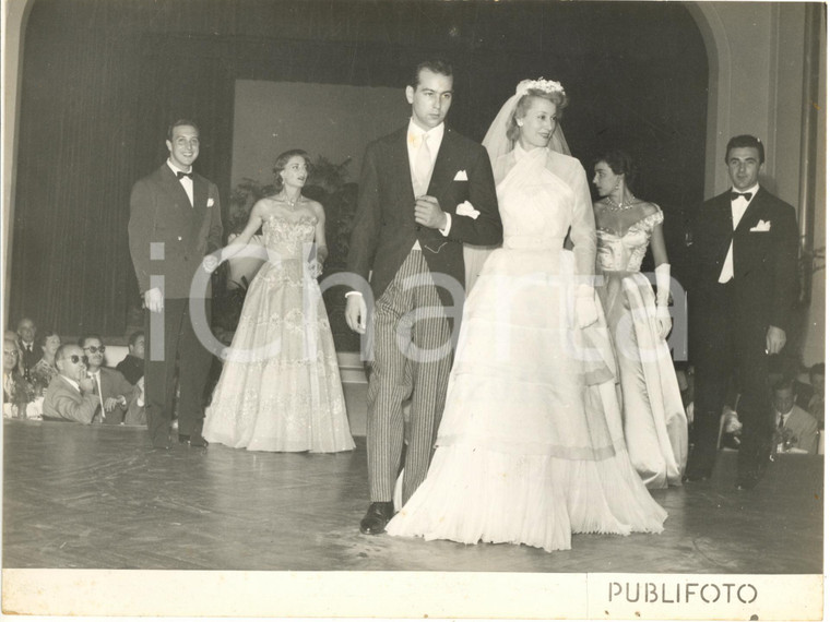 1953 SANREMO Festival MODA UOMO - Coppie alla sfilata finale *Foto 24x18 cm