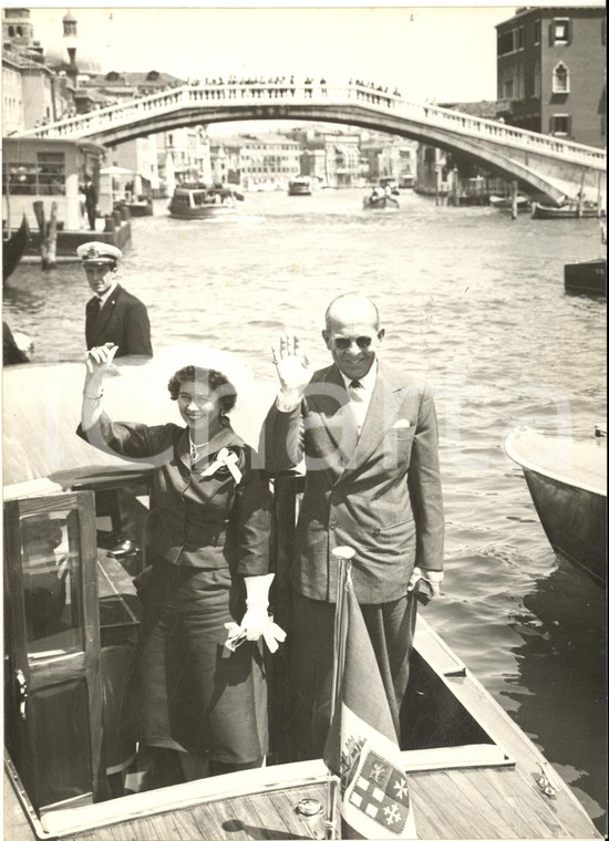 1959 VENEZIA Arrivo dei reali di Grecia in motoscafo - Foto 13x18 cm