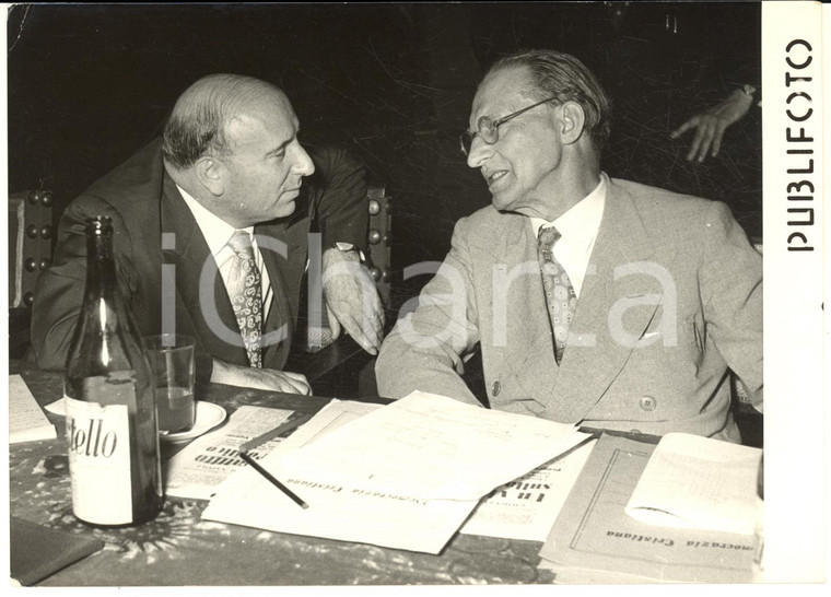 1954 NAPOLI Congresso DC - Mario SCELBA e Alcide DE GASPERI - Foto 18x13 cm