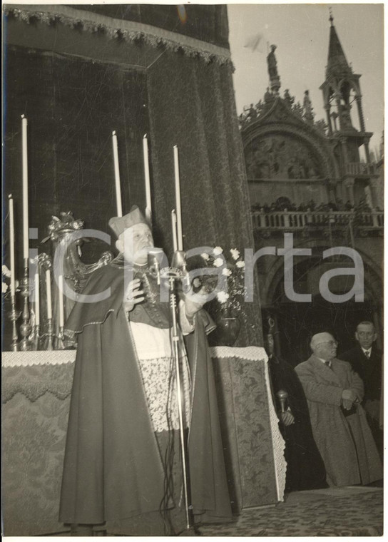 1955 ca VENEZIA San Marco - Card. RONCALLI parla alla Pro Civitate Cristiana