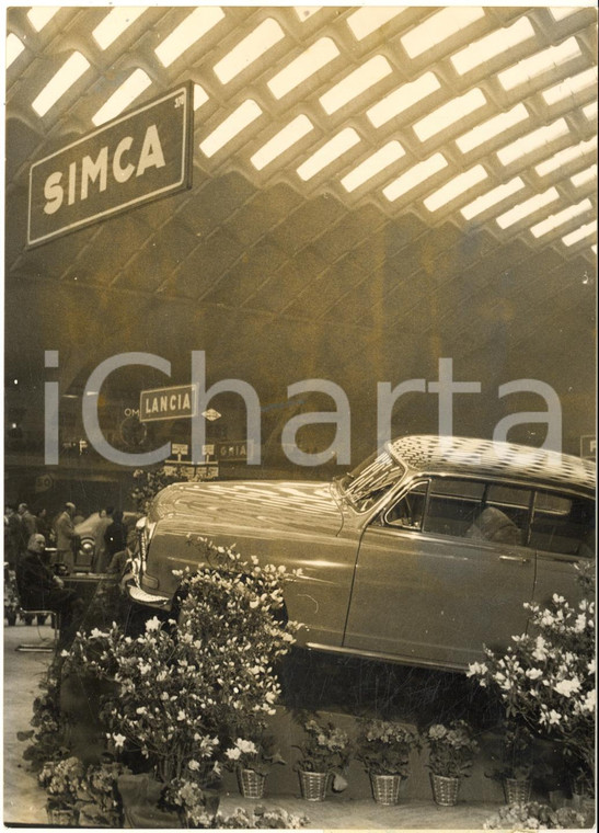 1954 TORINO Inaugurazione Salone dell'Auto - Lo stand SIMCA *Foto 13x18 cm