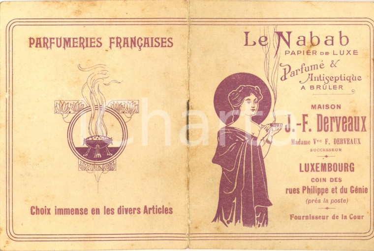 1910 ca PARIS PARFUMERIE Le Nabab papier - Maison J.-F. DERVEAUX vintage ad