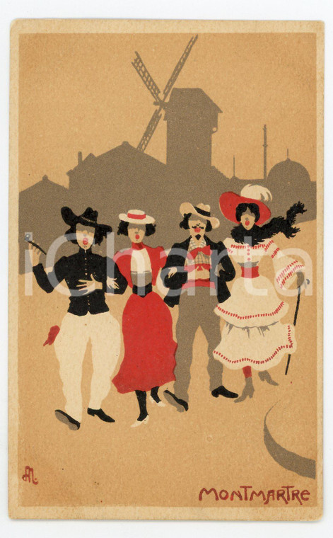 1910 ca PARIS Montmartre - Carte postale illustrée CPA ANIMEE