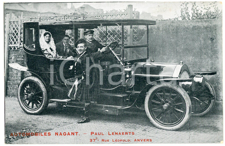 1910 ca ANVERS AUTOMOBILES NAGANT - Paul LENAERTS - Carte postale ANIMEE