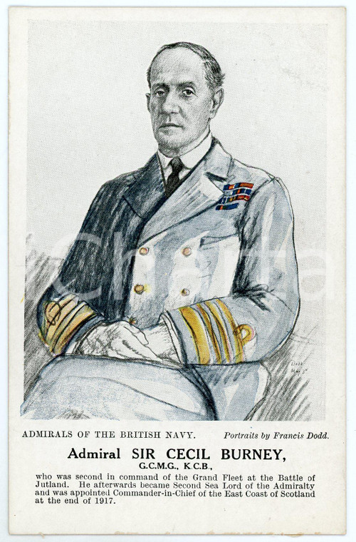 1910 ca Artist Francis DODD - Admirals of the British Navy - Sir Cecil BURNEY