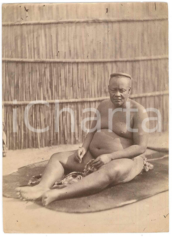 1920 ca CONGO BELGA Ritratto di indigeno seduto- Foto 10x13 cm