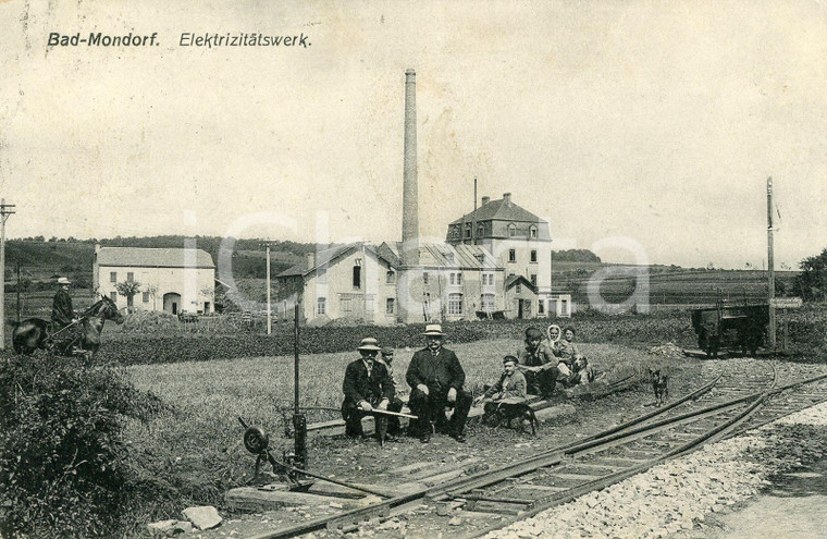 1924 BAD-MONDORF (L) Elektrizitatswerk - Cartolina ANIMATA FP VG
