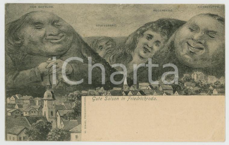 1900 ca FRIEDRICHRODA - SURREALISM - Metamorphic Mountains - Faces *Postcard