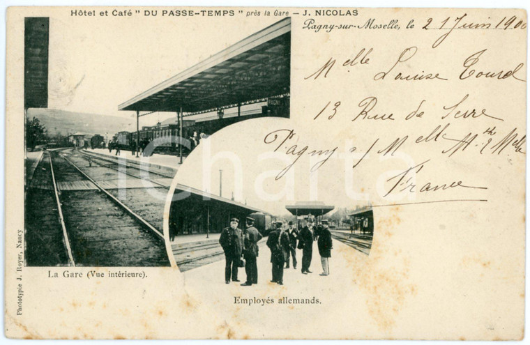 1900  PAGNY-SUR-MOSELLE Gare - Employés alllemands  - Carte postale ANIMEE CPA