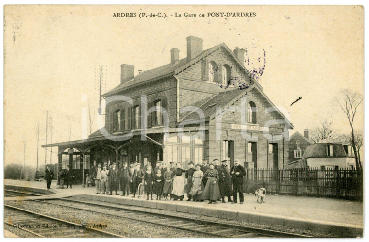 1913 ARDRES (Pas de Calais, FRANCE) - La Gare - Carte postale ANIMEE CPA