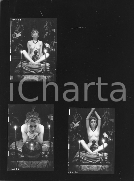 1965 ca VINTAGE EROTIC  Nude woman with Buddha Statue - Photo 3 proofs VAN DOREN