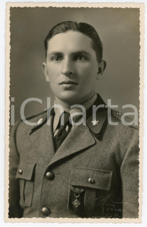 1935 ca TORINO Regia Guardia di Finanza - Ritratto di finanziere - Foto ROSSI