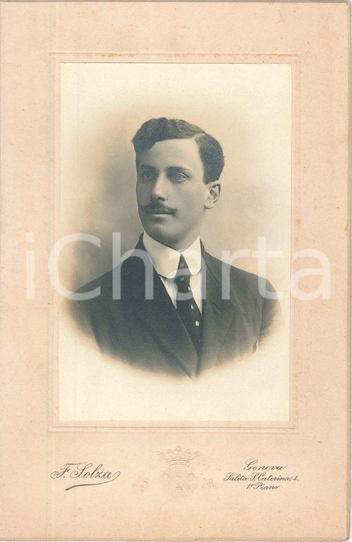 1890 ca SANREMO Ritratto di giovane uomo -  Foto Jean SCOTTO 11x16 cm