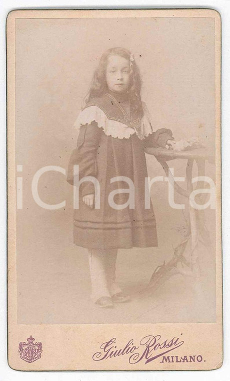 1900 ca MILANO Ritratto di bambina - Foto Giulio ROSSI - CDV