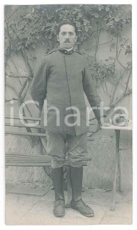 1917 ITALIA - ZONA DI GUERRA Ritratto di un soldato - Fotografia anonima 8x14
