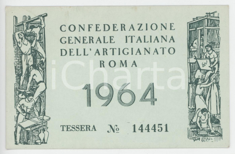 1964 TRIESTE Confederazione italiana artigianato - Tessera sarto Renato GRAFITTI