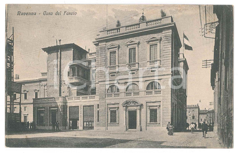 1931 RAVENNA Casa del Fascio - Cartolina postale ANIMATA FP VG
