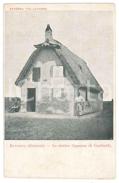 1900 ca Dintorni di RAVENNA - Capanno di Garibaldi - Cartolina ANIMATA FP NV