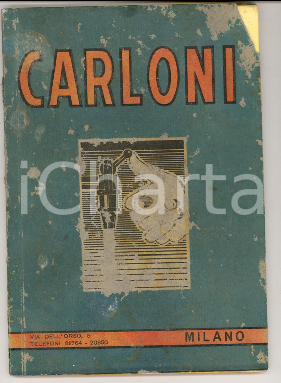 1935 MILANO Rubinetterie CARLONI *Pubblicitario ILLUSTRATO