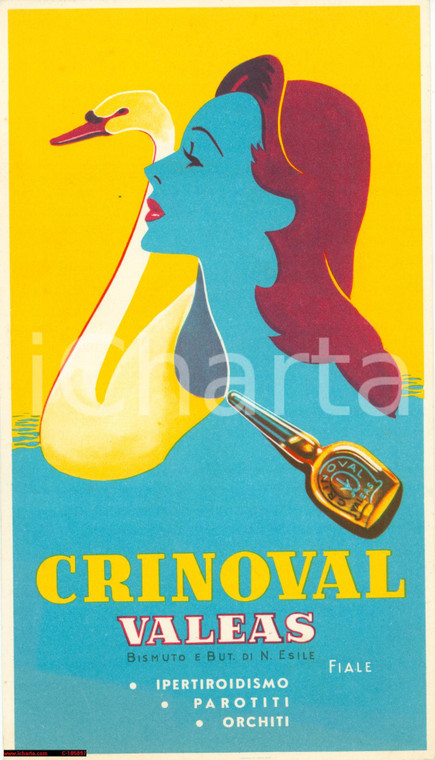 1955 MILANO Farmaco CRINOVAL cartoncino illustrato